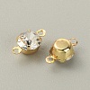 Brass Clear Cubic Zirconia Connector Charms RB-WH0005-002D-KCG-1