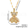 Elegant Brqass Full Clear Cubic Zirconia Mini Bear Pendant Necklaces WF3918-6