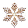 Brass Micro Pave Cubic Zirconia Pendants X-KK-R111-006-B01-1