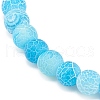 Natural Weathered Agate(Dyed) Round Beaded Stretch Bracelet BJEW-JB08363-03-4