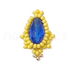 Glass Seed Beaded Teardrop Pendants PALLOY-MZ00540-01-1