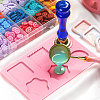 DELORIGIN 3Pcs 3 Color Square & Round & Flower Silicone Wax Melt Molds DIY-DR0001-35-5