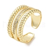 Rack Plating Brass Pave Clear Cubic Zirconia OPen Cuff Rings RJEW-M172-16G-1