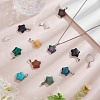 FIBLOOM 14Pcs 14 Styles Star Gemstone Pendants G-FI0001-31-4