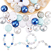   1 Set Mixed Style Acrylic Round Beads Sets SACR-PH0001-52G-1