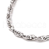 Non-Tarnish 304 Stainless Steel Rope Chain Bracelet for Men Women BJEW-E031-12P-01-2