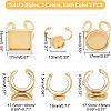 Unicraftale 12Pcs 6 Styles 304 Stainless Steel Cuff Pad Ring Settings STAS-UN0023-33-5