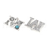 Synthetic Turquoise & Alloy Pendants PALLOY-H146-01AS-M-2