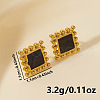 304 Stainless Steel Square Stud Earrings YJ7364-3-2