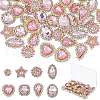 DICOSMETIC 80Pcs 8 Style Golden Tone Iron Glass Rinestone Sew on Rhinestone FIND-DC0005-24-1