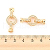 Rack Plating Brass Micro Pave Clear Cubic Zirconia Fold Over Clasps KK-M261-25G-3