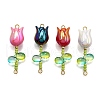 UV Plated Acrylic Flower Links Connector Charms PALLOY-TA00272-1