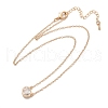 Brass Pave Clear Cubic Zirconia Pendant Necklaces for Women NJEW-Z079-02G-02-4
