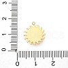 304 Stainless Steel Pave Natural Shell Sun Charms STAS-I331-31G-3