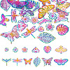 24Pcs 12 Style 201 Stainless Steel Filigree Pendants STAS-TA0002-25-1