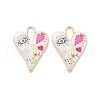 Rack Plating Alloy Enamel Pendants FIND-C050-09G-07-1