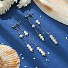 Mother's Day Jewellery Natural Pearl Beaded Tassel Dangle Stud Earrings EJEW-JE05514-02-2