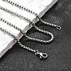Non-Tarnish 304 Stainless Steel Box Chain Necklaces NJEW-F227-09P-06-3