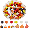 SOFPLATE Painted Natural Wood Beads WOOD-SP0001-12-1