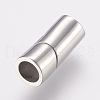Tarnish Resistant 304 Stainless Steel Magnetic Clasps with Glue-in Ends STAS-E138-04P-2