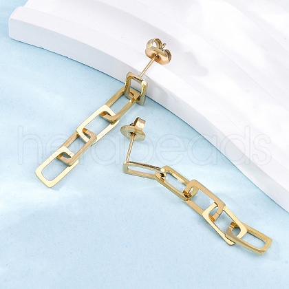 304 Stainless Steel Chain Dangle Stud Earrings for Women EJEW-Q781-30G-1