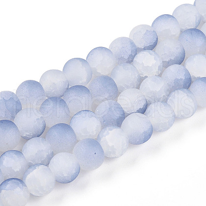 Crackle Glass Beads Strands GLAA-N009-8mm-07-1