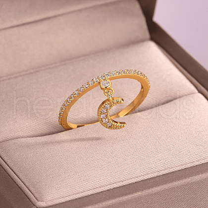 Brass Micro Pave Cubic Zirconia Finger Rings for Women SB7681-7-1