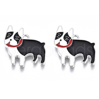 Rack Plating Alloy Enamel Pendants PALLOY-T075-161-1