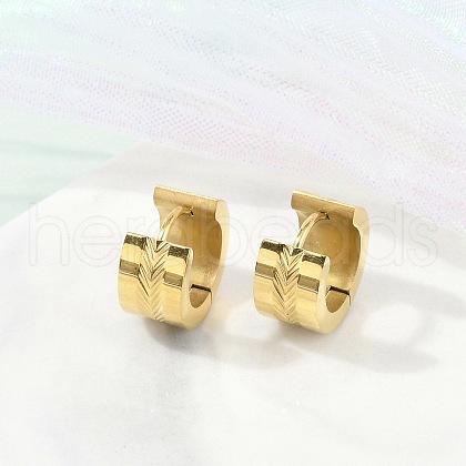 304 Stainless Steel Huggie Hoop Earrings for Women EJEW-C096-39G-1
