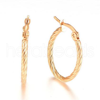 Vacuum Plating 201 Stainless Steel Hoop Earrings EJEW-T002-01-1