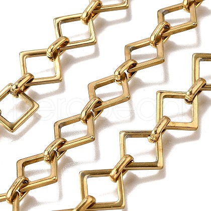 Ion Plating(IP) 304 Stainless Steel Rectangle Link Chains CHS-S012-17G-1