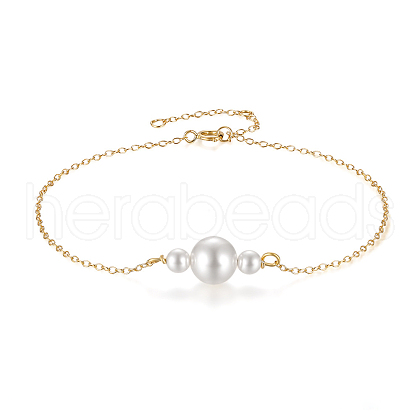 Vintage S925 Sterling Silver and Shell Pearl Bead Link Bracelets BB7445-1