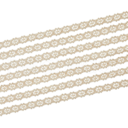 20 Yards Cotton Flower Lace Trim Ribbon OCOR-WH0097-45-1