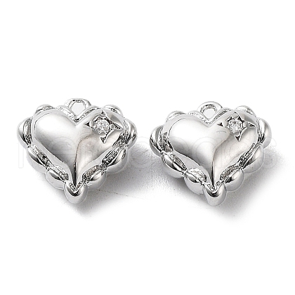 Rack Plating Brass Micro Pave Cubic Zirconia Pendants KK-K333-89P-1