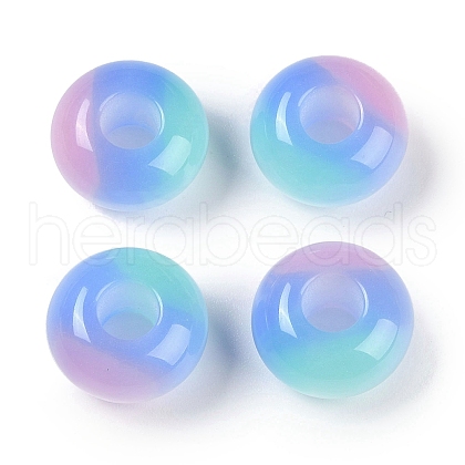 Triple Color Resin European Beads RESI-F055-06A-1