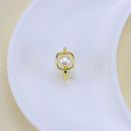 Mother's Day Jewellery Natural Freshwater Pearl Cuff Rings WGACE42-21-1