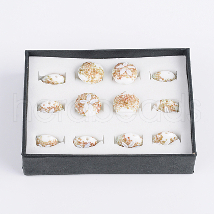 Ocean Style Flat Round Handmade Lampwork Beads LAMP-F006-20-1