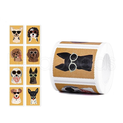 200Pcs Roll Dog Stickers DIY-U008-08B-1