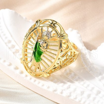 Adjustable Brass Cuff Rings for Women RJEW-F181-03G-1