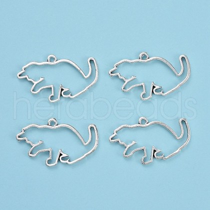 Alloy Open Back Bezel Pendants PALLOY-R098-19AS-1