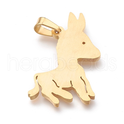 304 Stainless Steel Pendants STAS-O138-01G-1