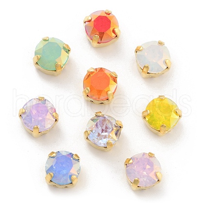 Flat Round Opal Sew On Rhinestones RGLA-G024-12B-G-1