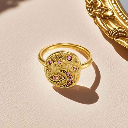 304 Stainless Steel & Cubic Zirconia Finger Rings for Women FS-WG99359-02-1