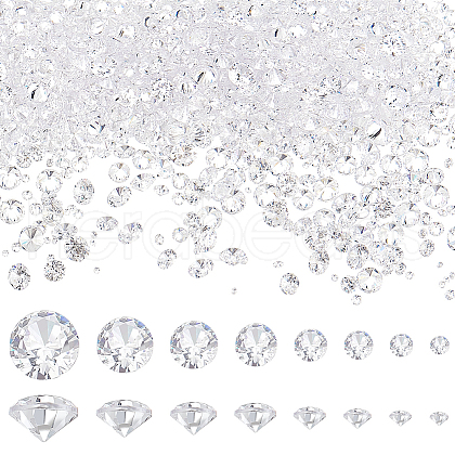 Beebeecraft 8 Styles Cubic Zirconia Cabochons ZIRC-BBC0002-99-1