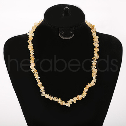 Natural Citrine Chip Beaded Necklaces for Women FS-WG9F5E2-09-1