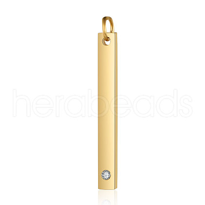 201 Stainless Steel Bar Tag Pendants STAS-S105-T608D-2-3-1