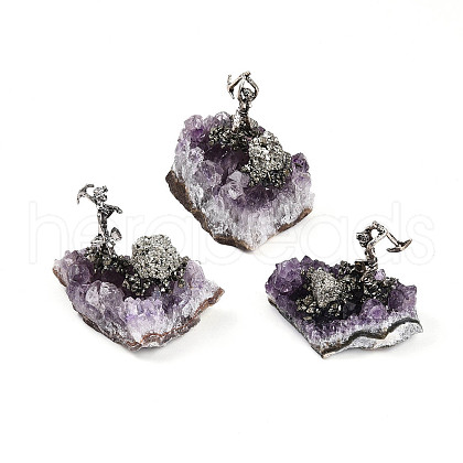Natural Amethyst Cluster Base Sculpture G-N347-02B-1