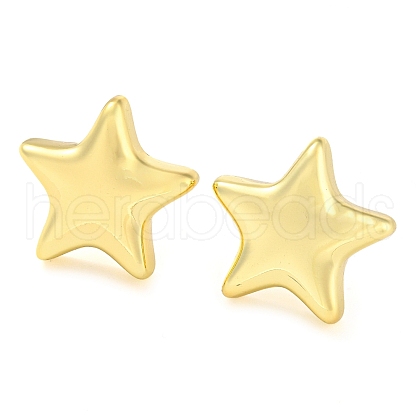 Rack Plating Brass Star Stud Earrings EJEW-P242-05G-1