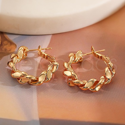 Brass Hoop Earrings PW-WGADC61-01-1