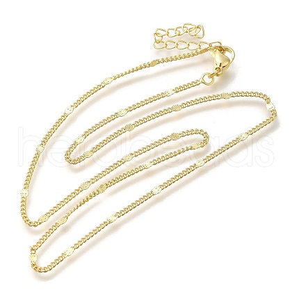 Rack Plating Brass Curb Chain Necklaces MAK-L042-02G-1